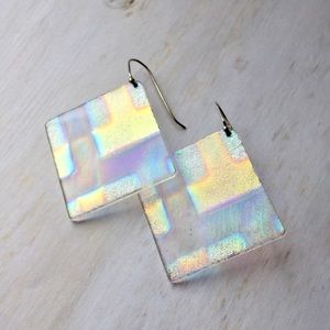Dichroic Glass Sterling Silver Earring